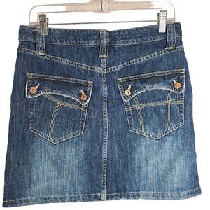 Tommy Hilfiger Y2K 90s Mini Skirt Flap Back Pockets Denim Skirt